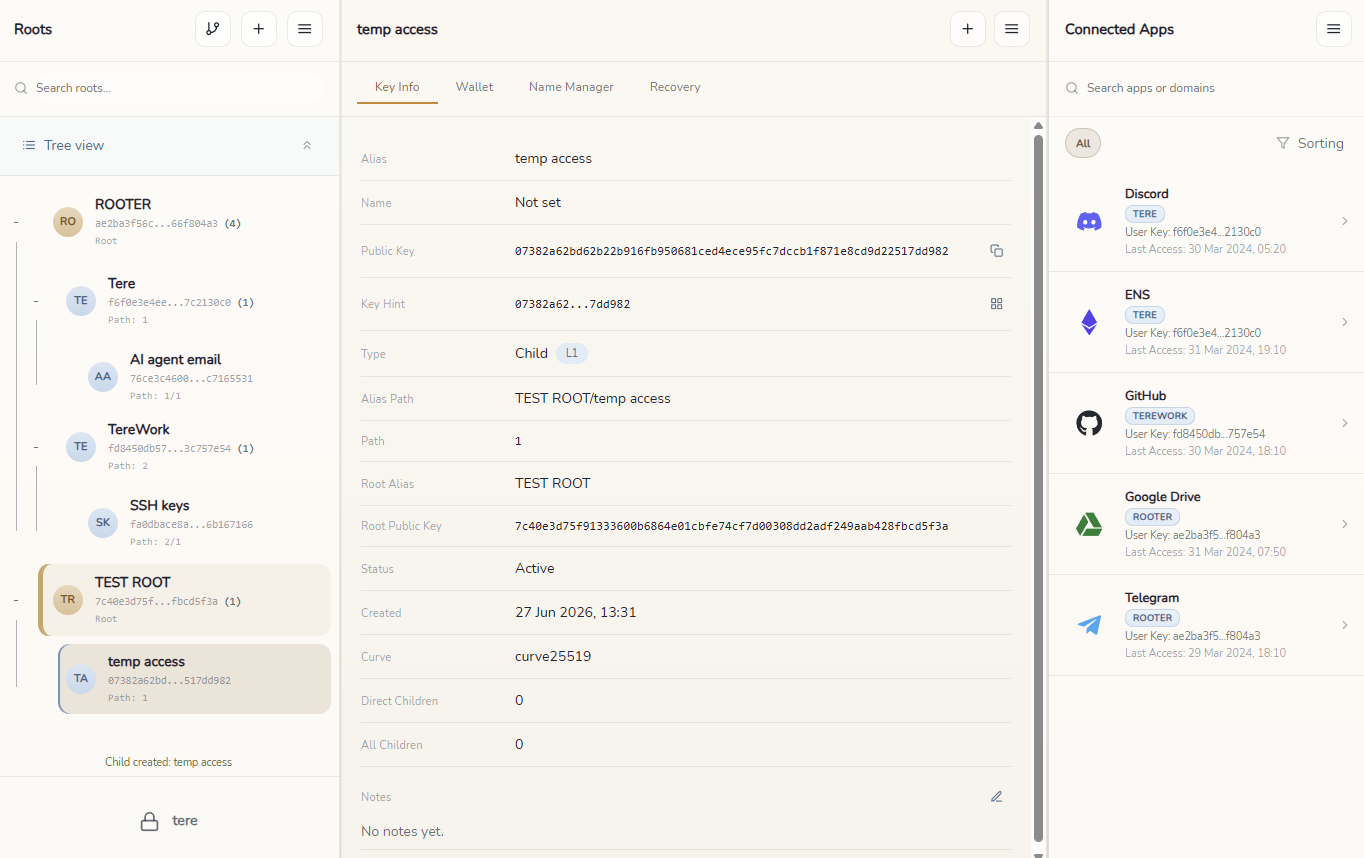 KyLocker identity and connected apps interface